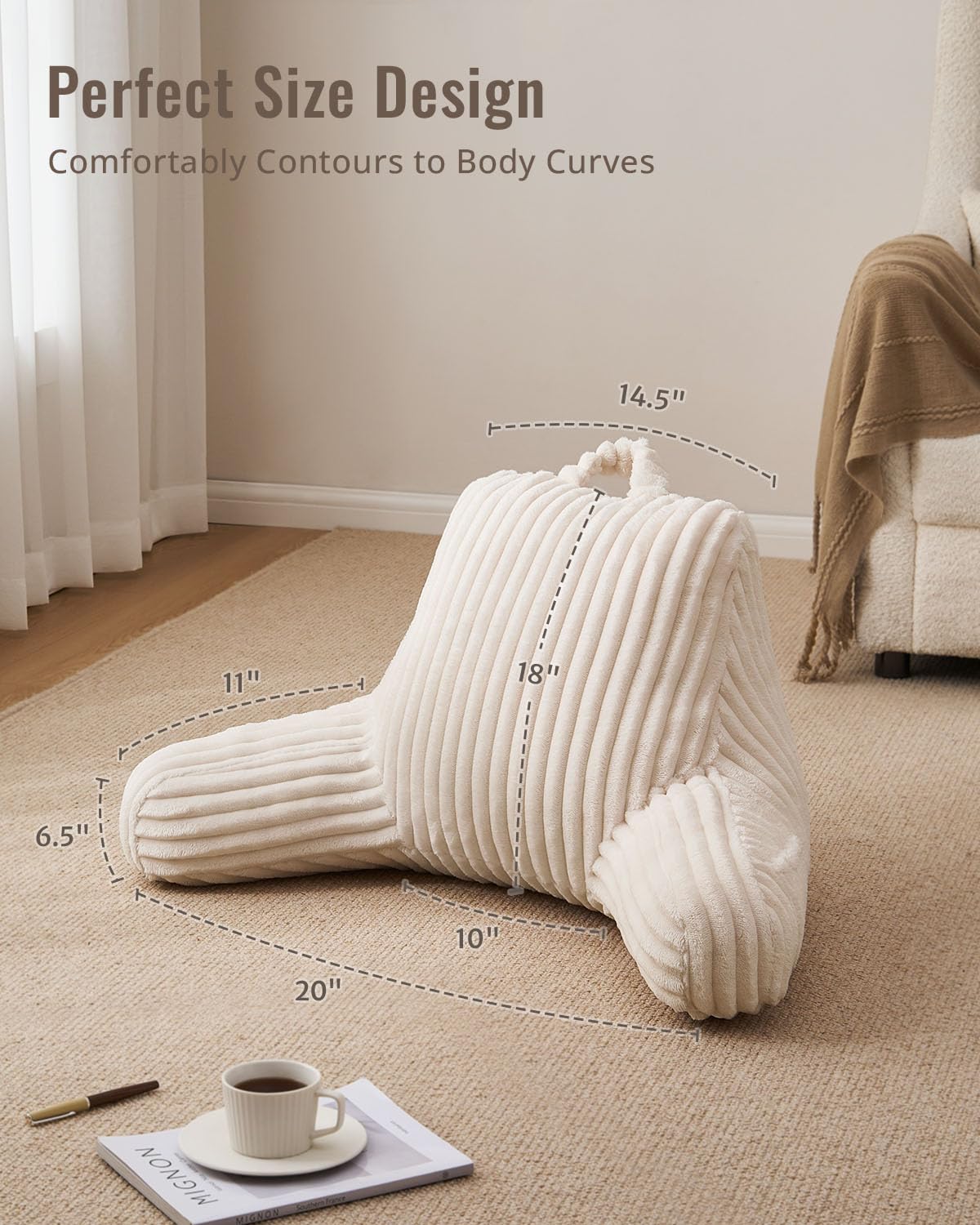 Blissful Diary reading pillow has a removable cover for easy cleaning.