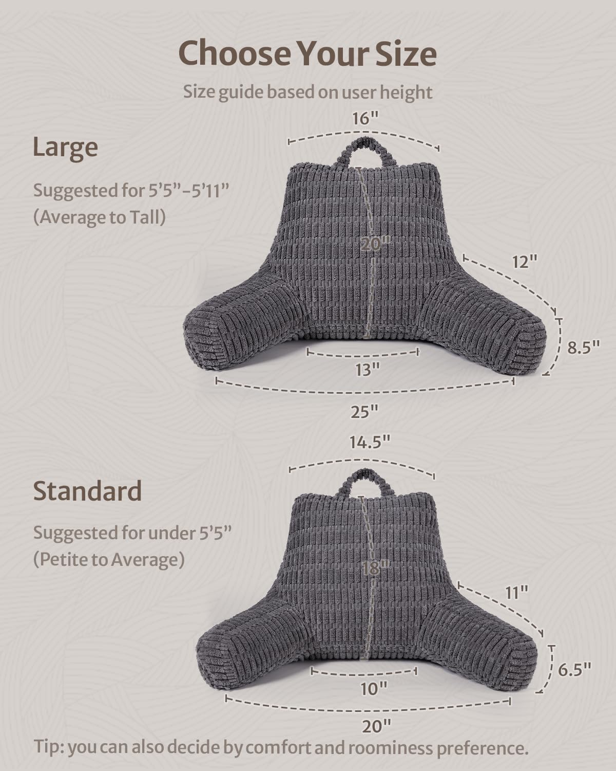 Blissful Diary reading pillow removable cover for easy machine washing.