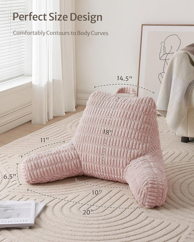 Blissful Diary Reading Pillow side pocket keeps essentials within reach