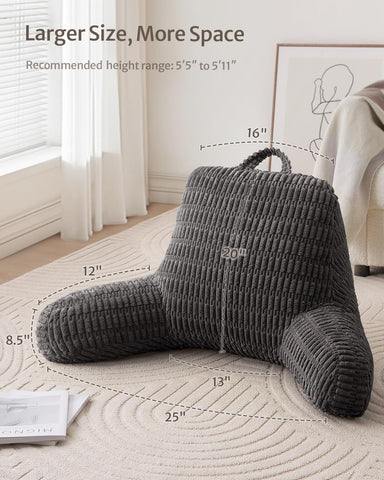 Blissful Diary reading pillow side pockets keep remotes within reach.