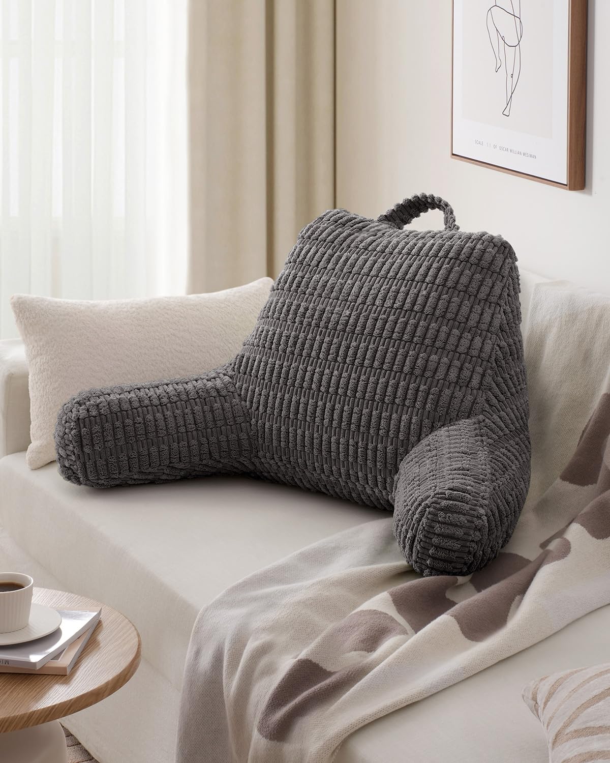 Blissful Diary reading pillow top carry handle makes moving easy.