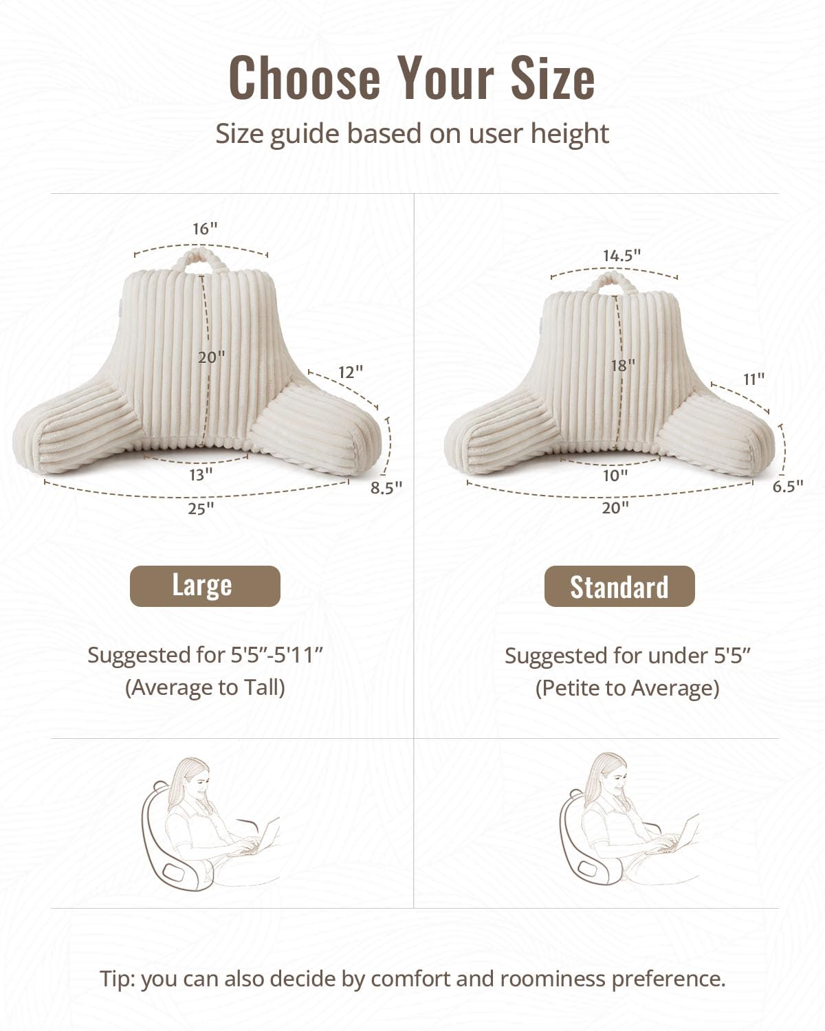 Blissful Diary reading pillow includes a top handle for easy transport.