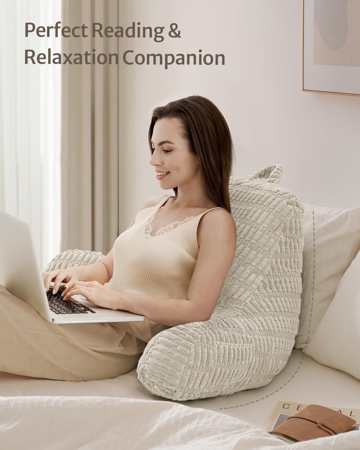 Blissful Diary reading pillow top handle makes carrying effortless.