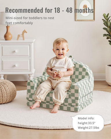 Blissful Diary toddler chair-2in1 showcases quick transformation from chair to lounger.