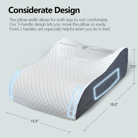 BlissfulNest ergonomic contour between legs offers alignment-friendly support