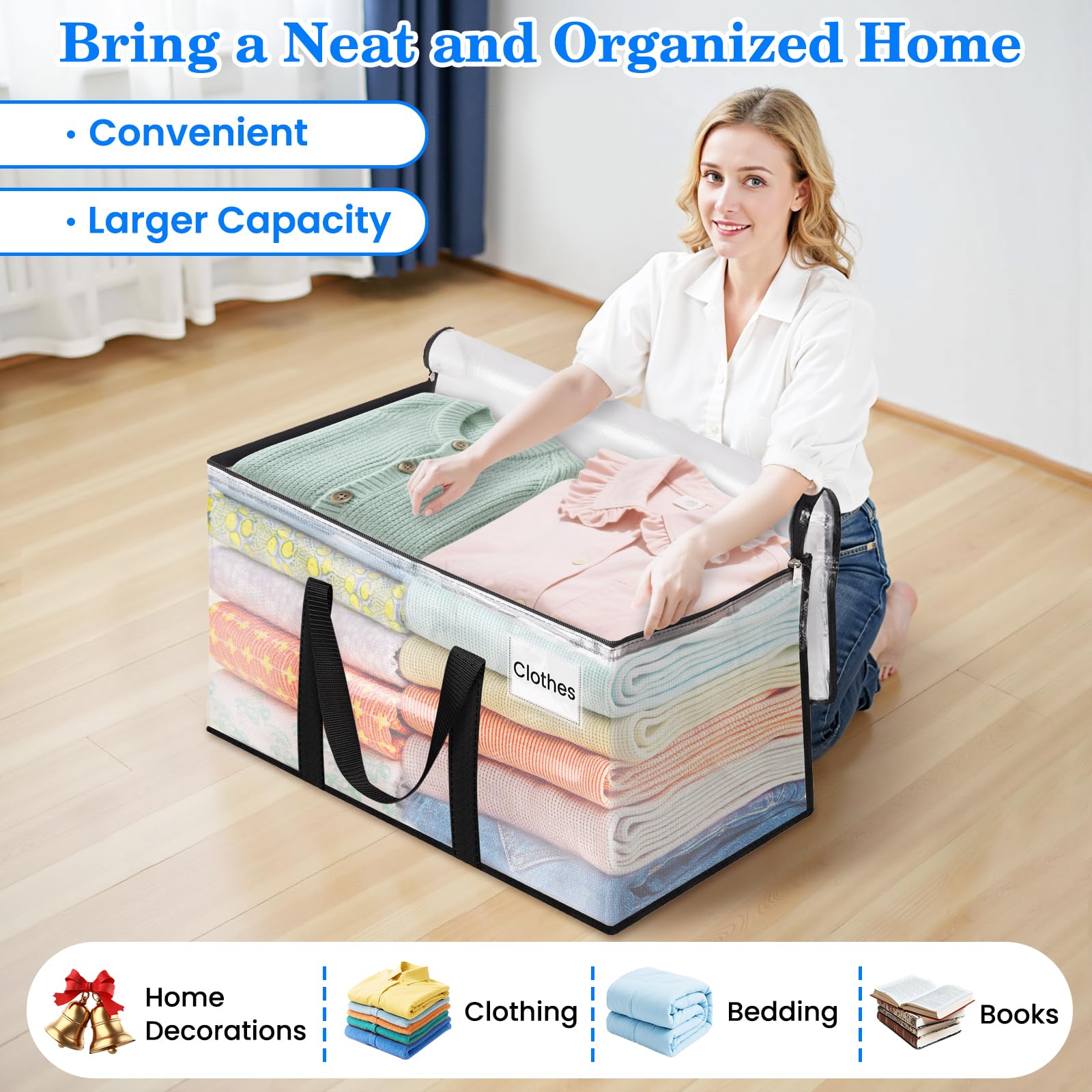 BlissTotes 93L capacity handles bulky bedding and seasonal wardrobes.