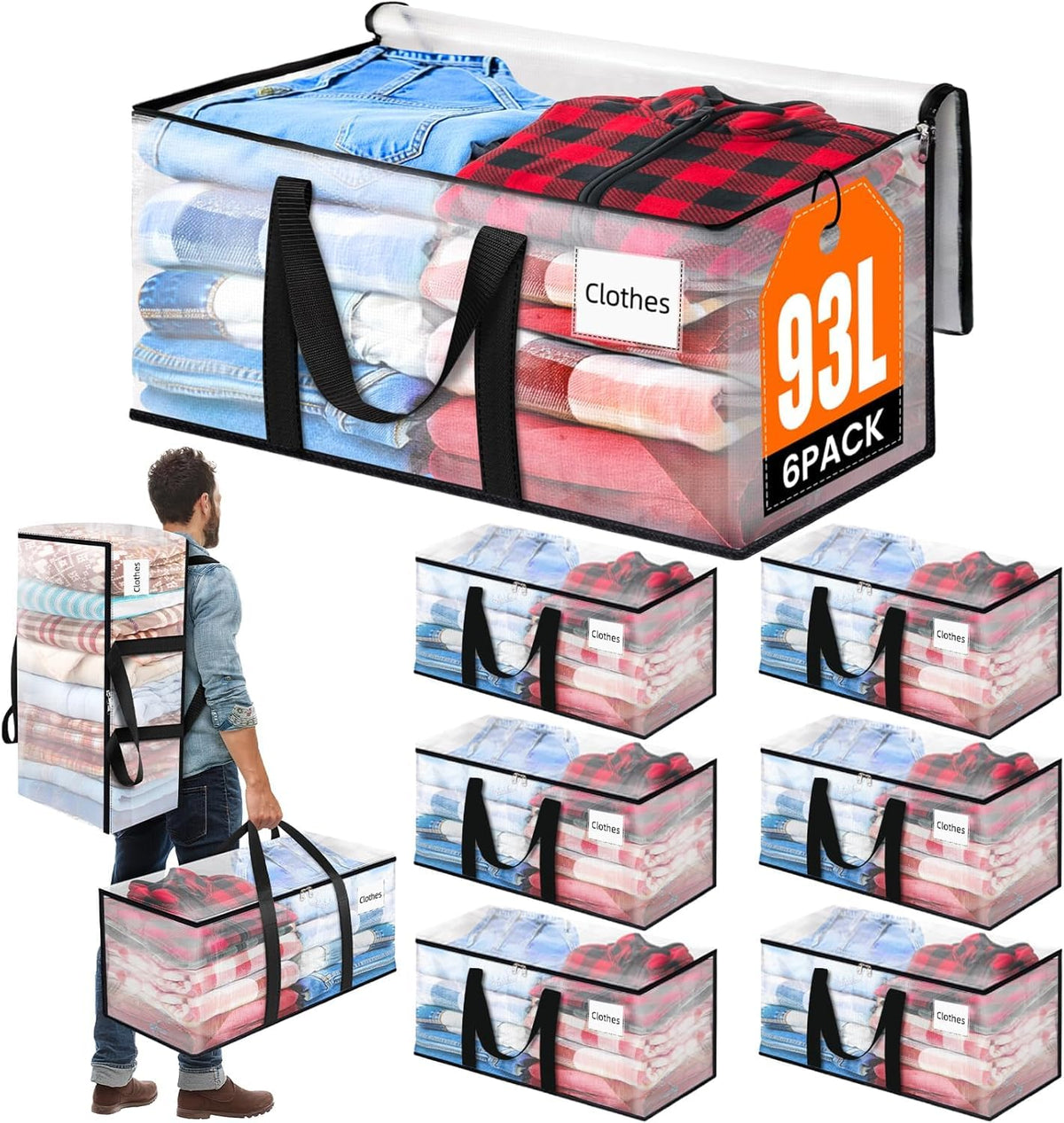BlissTotes 6-Pack with backpack straps for hands-free moving up stairs.