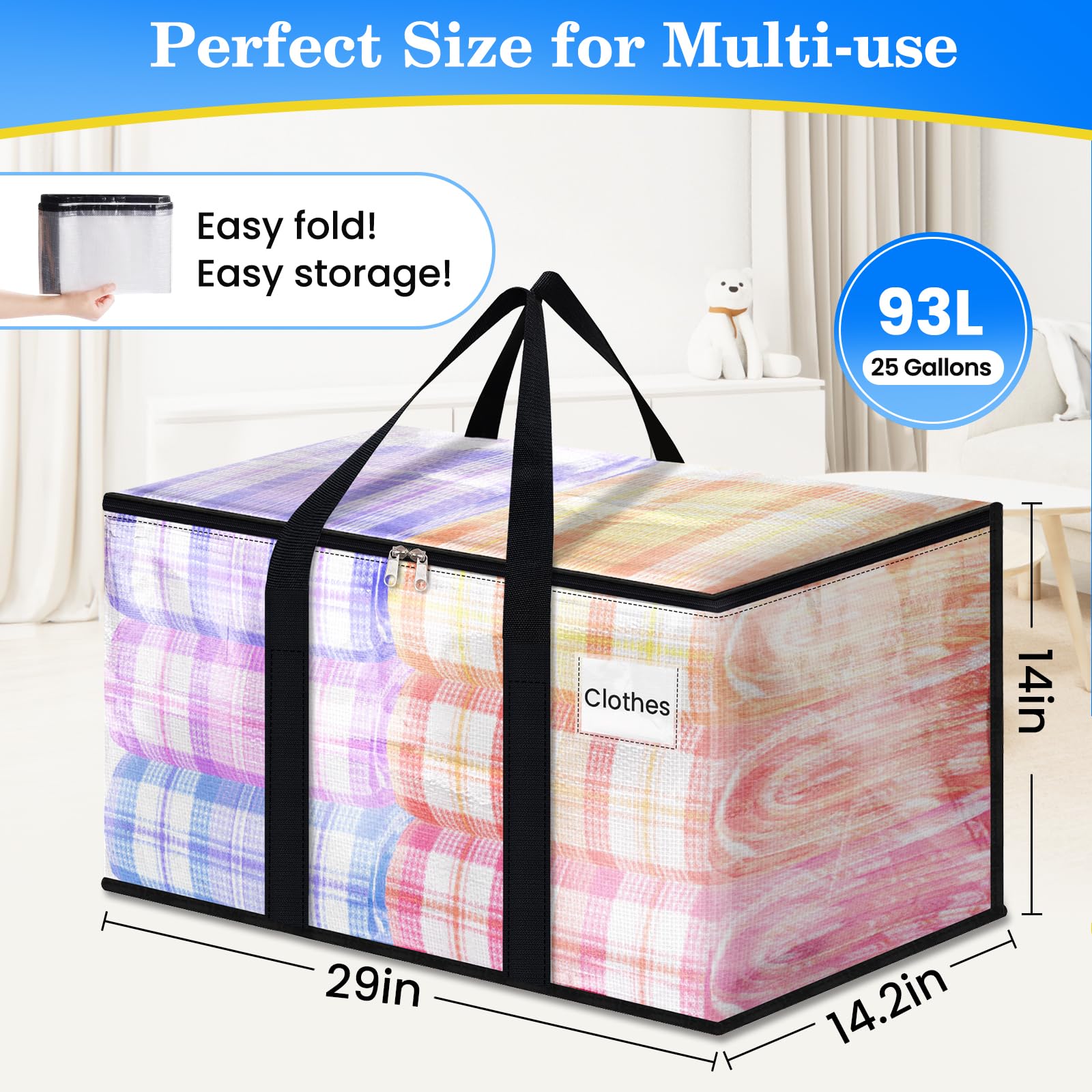 BlissTotes foldable design stores compactly when not in use.