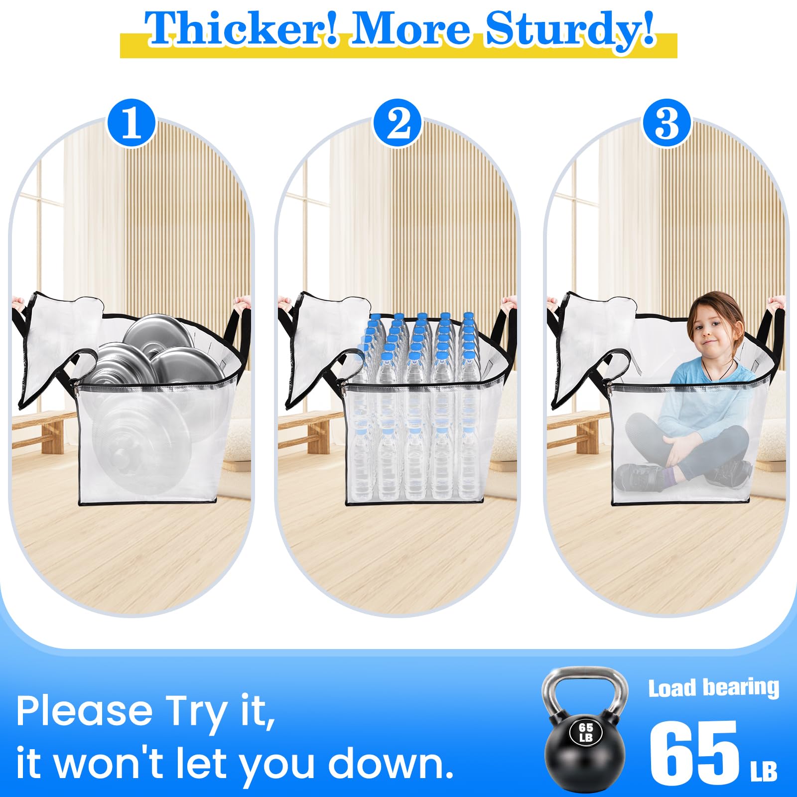 BlissTotes waterproof fabric protects contents during rainy moves.