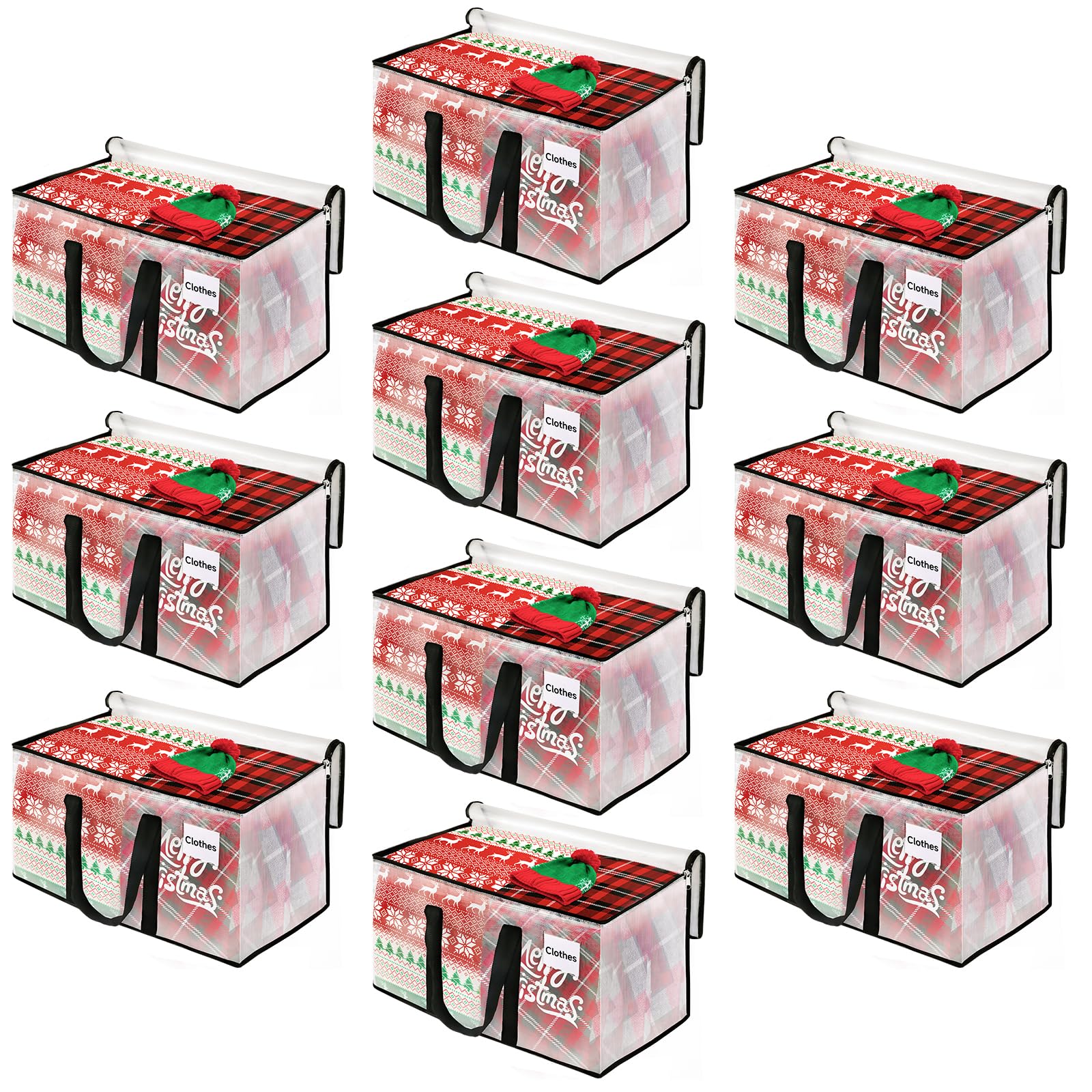 BlissTotes clear moving bag showing contents with 93L capacity.