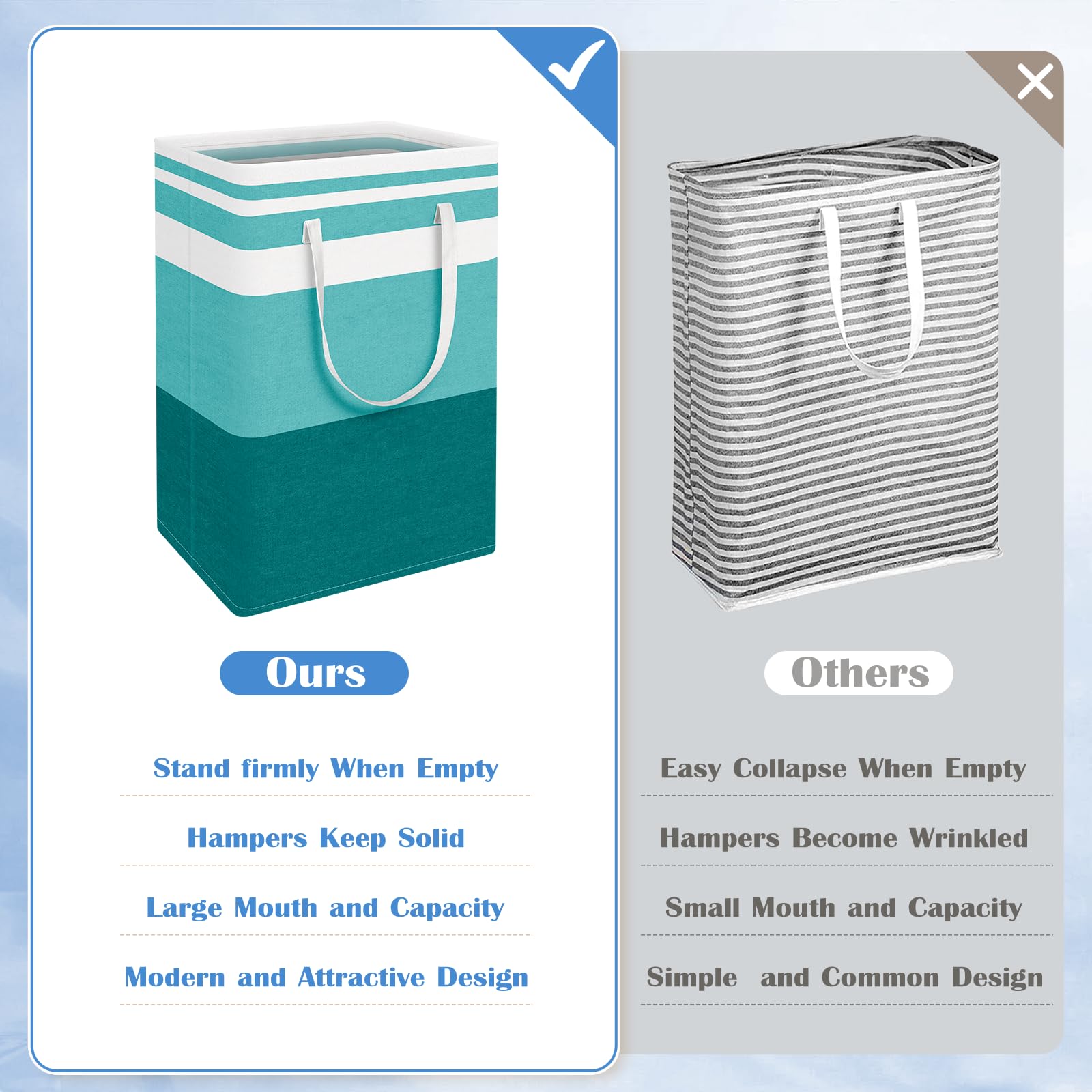 BlissTotes collapsible laundry bin folded for compact storage