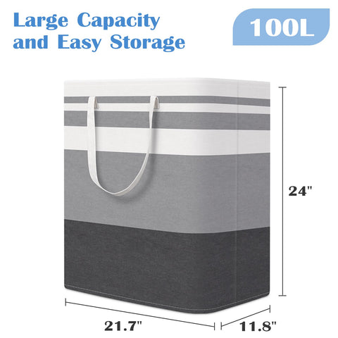 BlissTotes freestanding laundry hamper standing upright in a dorm room