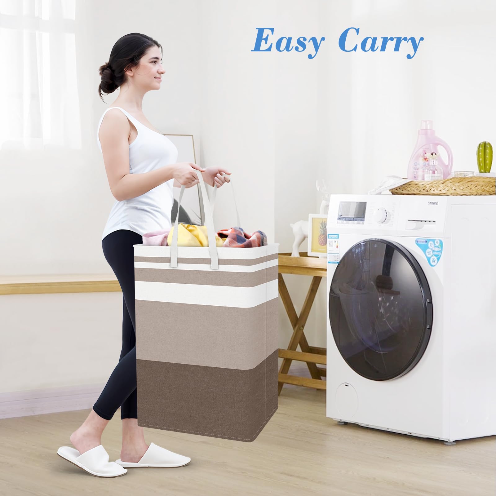 BlissTotes freestanding design stays upright for effortless loading.