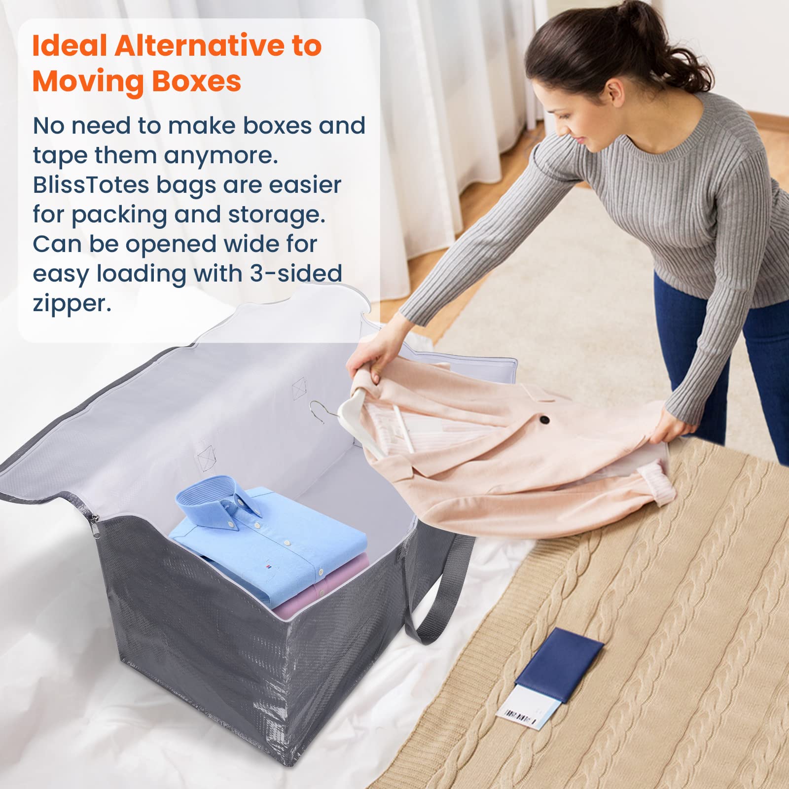 BlissTotes collapsible design helps save storage space when not in use.