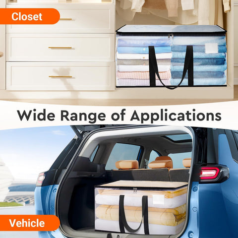 BlissTotes see-inside design aids organized moves and dorm storage.