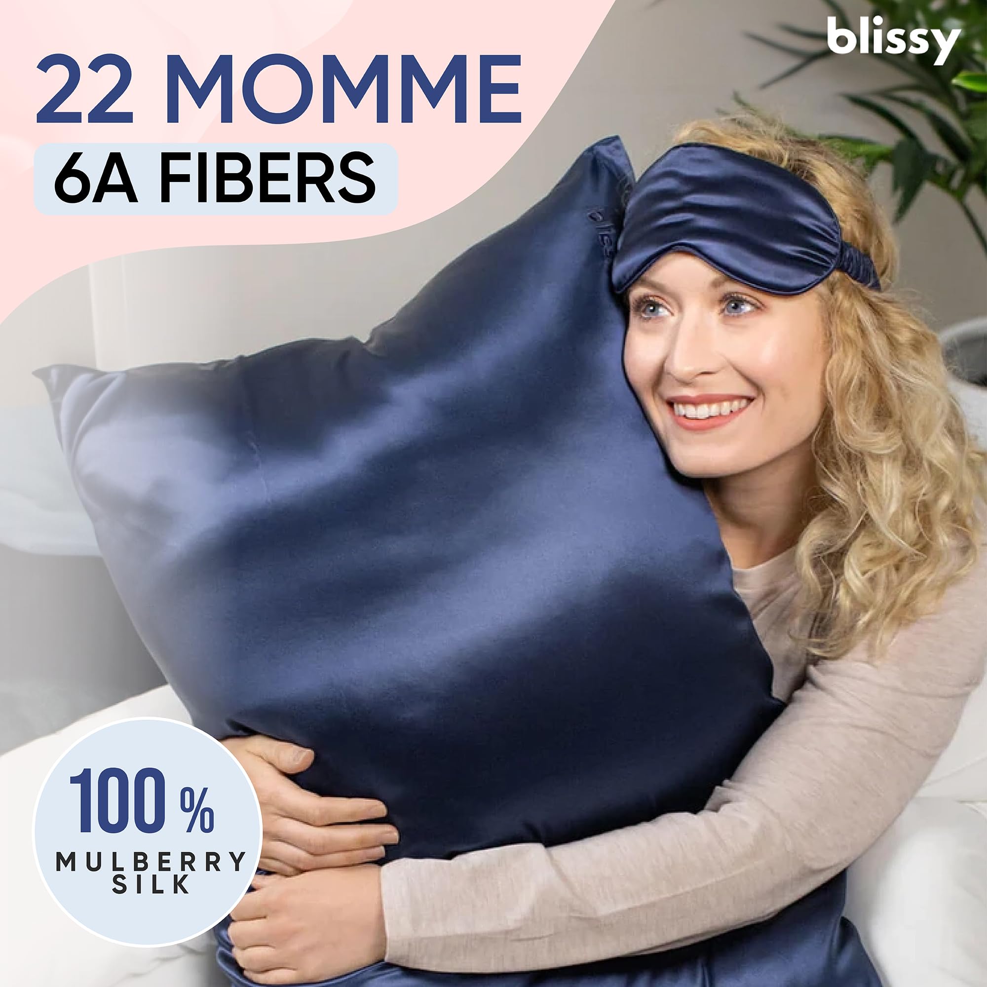 Blissy silk pillowcase demonstrates reduced friction for smoother hair while sleeping