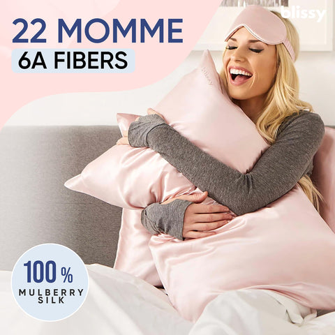 Blissy silk pillowcase demonstrates hair-smoothing benefits with reduced friction