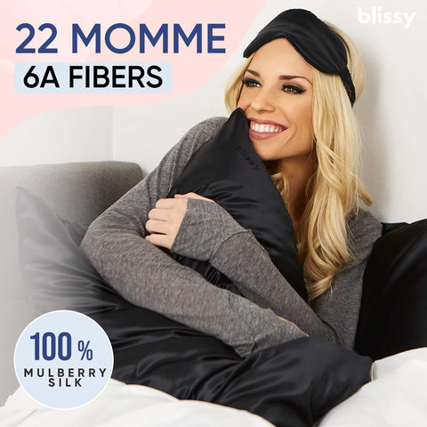 BLISSY silk pillowcase hair-smoothing to reduce tangles