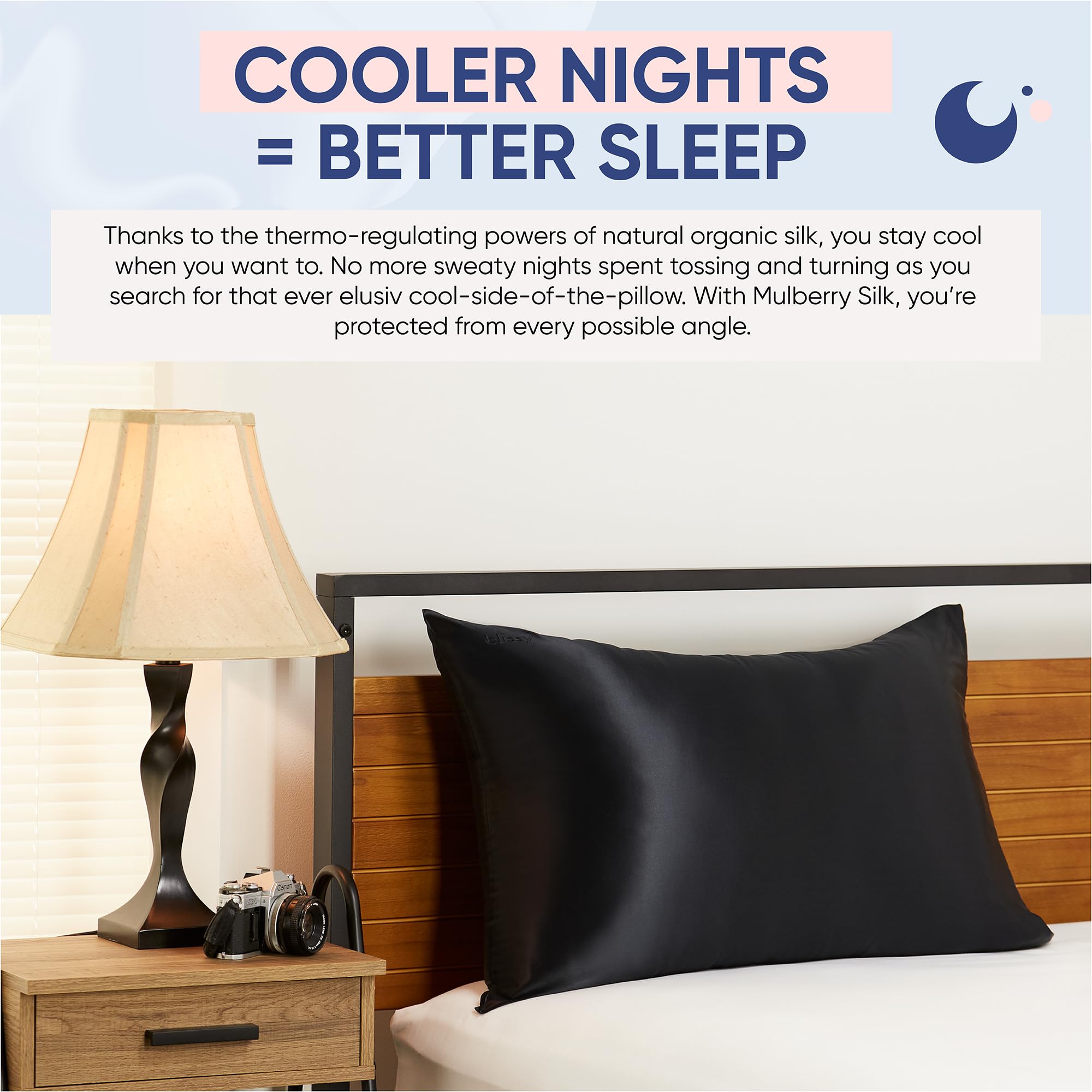 BLISSY silk pillowcase king-size fit for larger pillows