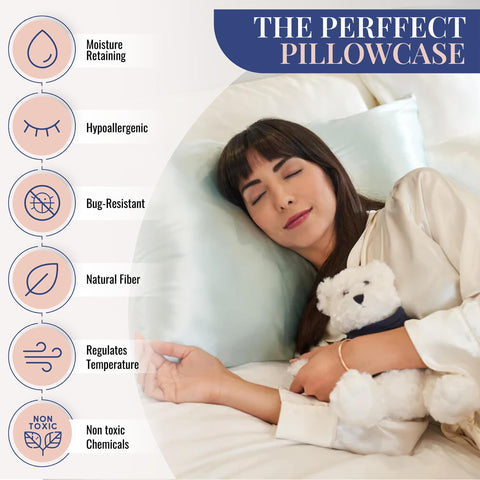 Blissy silk pillowcase packaging highlights premium quality and branding