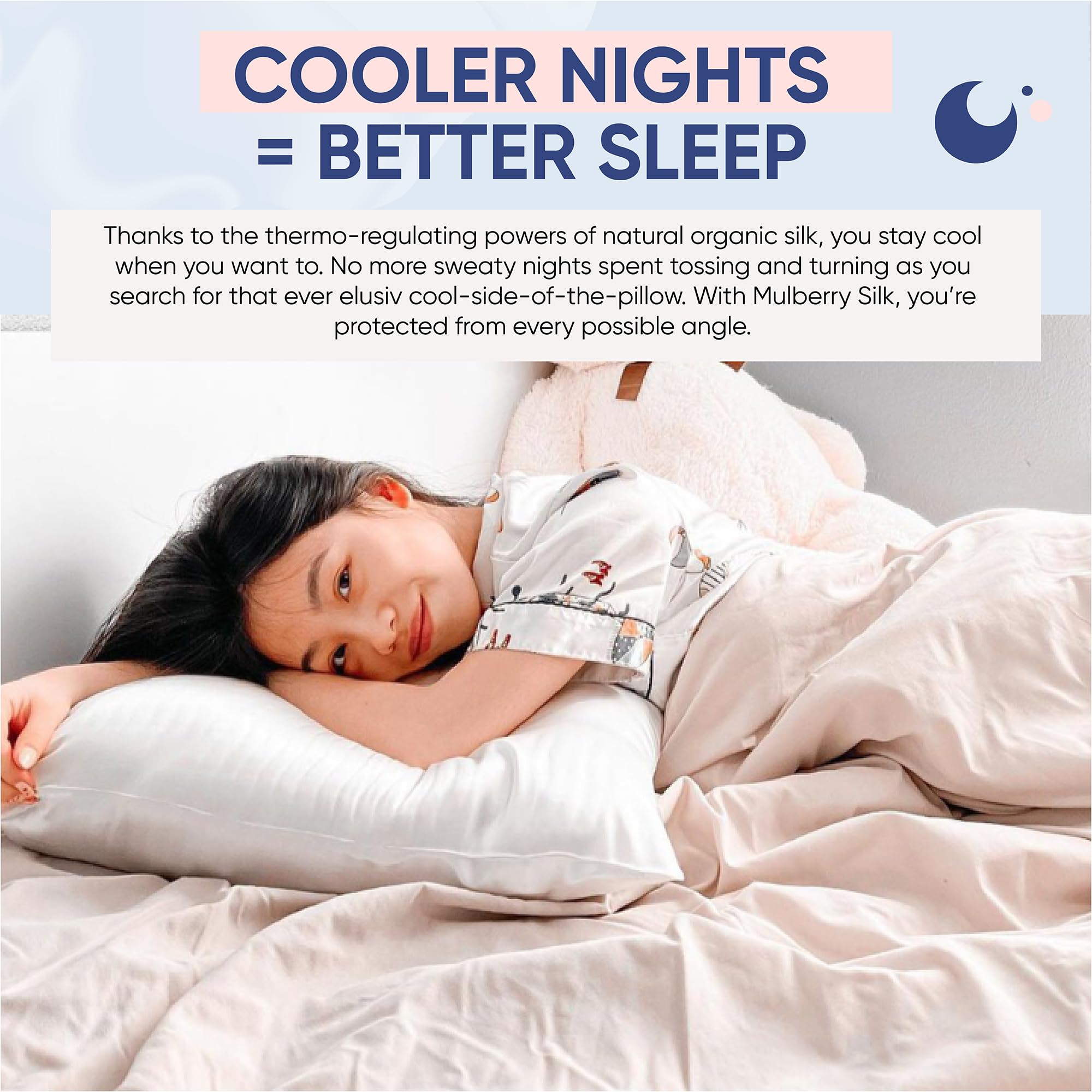 BLISSY silk pillowcase queen-size fit delivers premium softness for daily use.