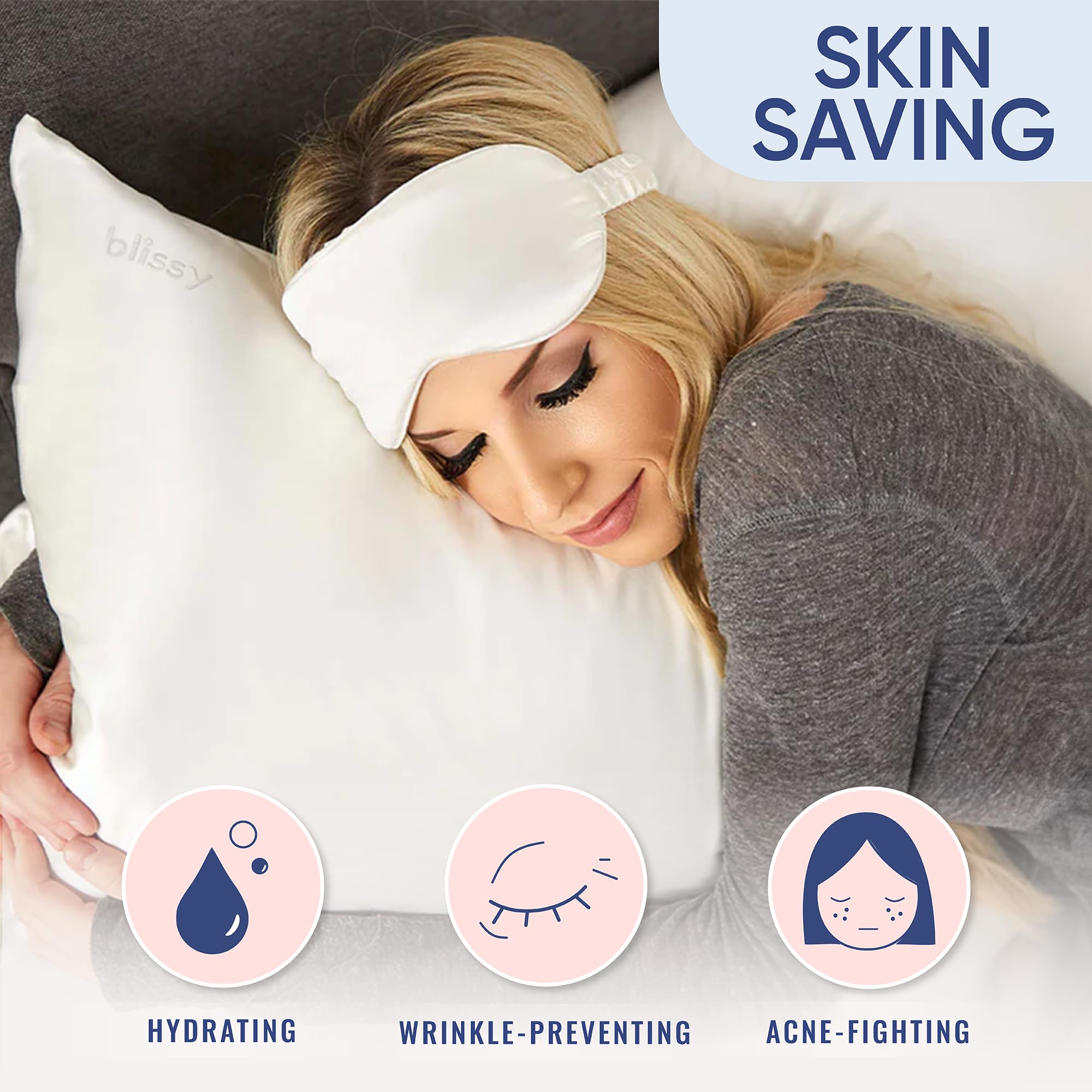 BLISSY silk pillowcase temperature regulation keeps you cool through the night.