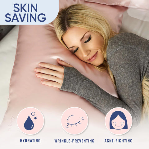 BLISSY silk pillowcase cooling scene illustrating temperature regulation for night comfort