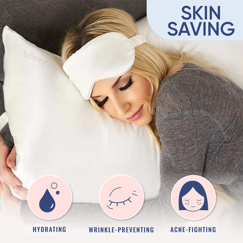 BLISSY silk pillowcase temperature regulation keeps you cool through the night.