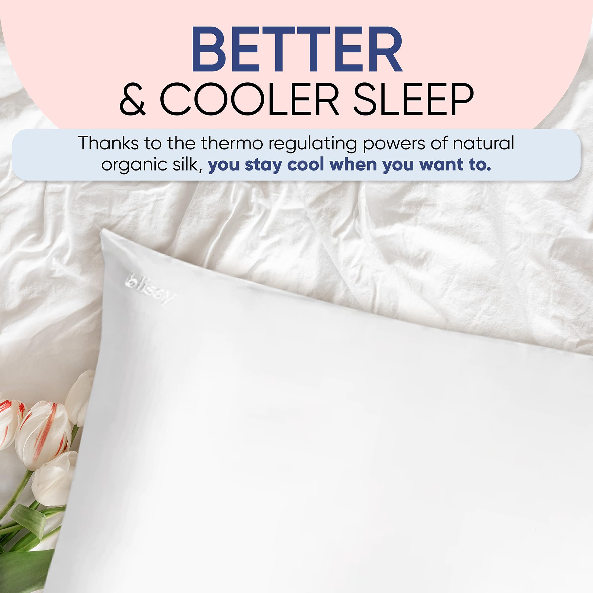 BLISSY silk pillowcase white packaging showcases premium gifting appeal.