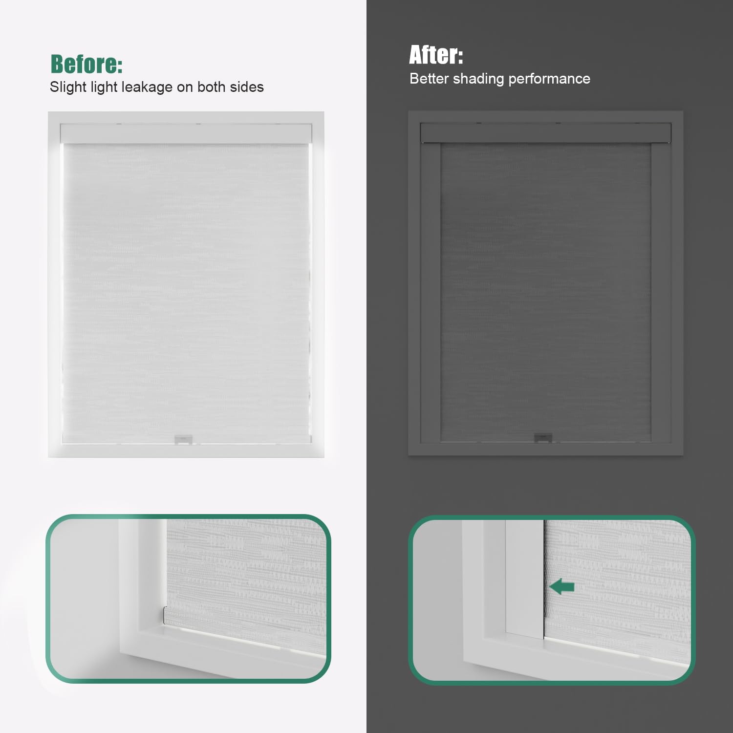 Bliwans 58-inch light blocker fits blinds for effective blackout in living spaces.