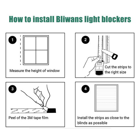 Universal fit of Bliwans strips with most blinds and shades.