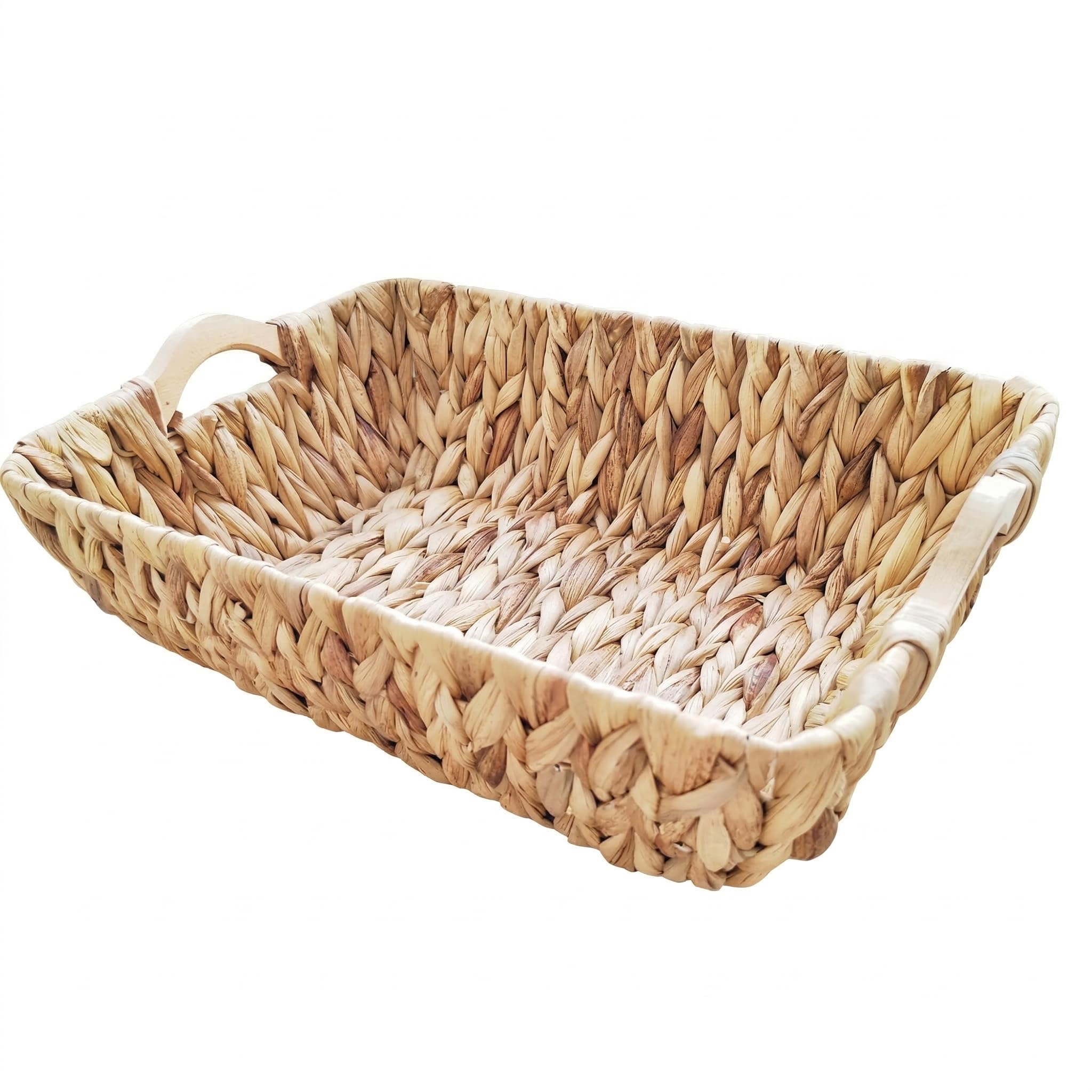 Bloby Water Hyacinth Basket front view showing natural weave for storage.
