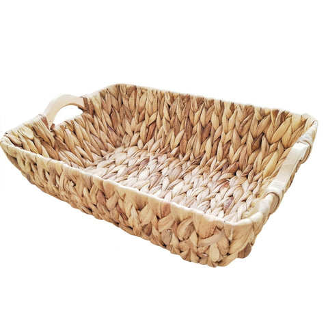 Bloby Water Hyacinth Basket front view showing natural weave for storage.