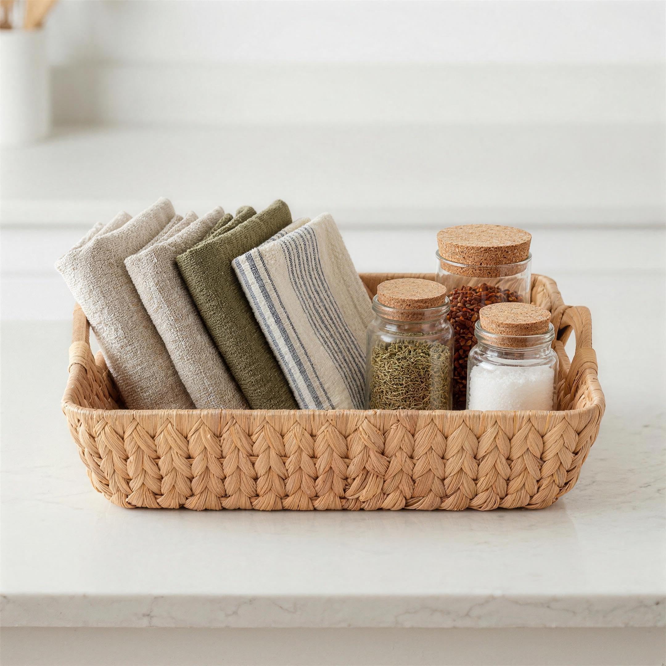 Bloby Water Hyacinth Basket open-top detail highlights sturdy construction.