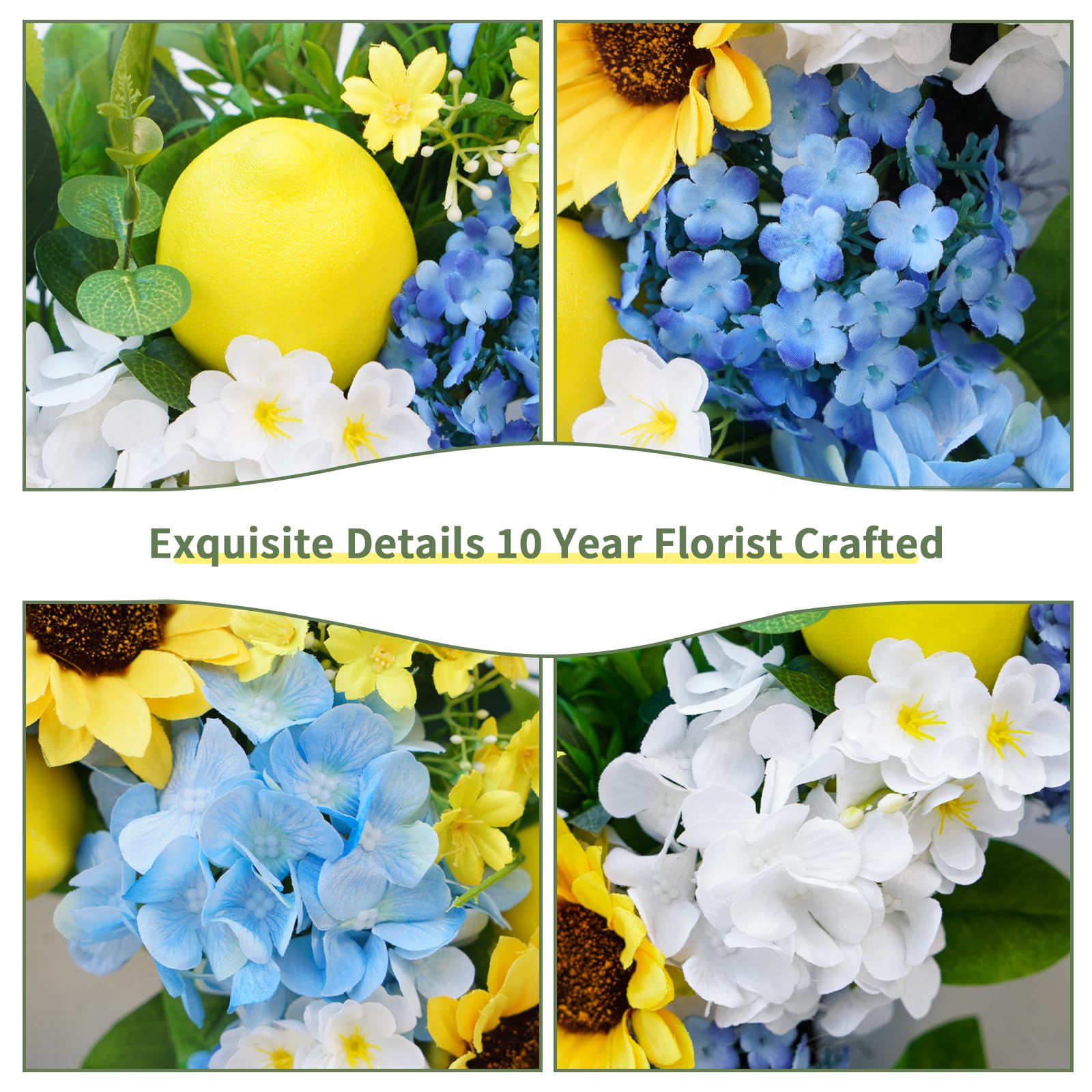 Bloeien vibrant lemons and white blooms add citrusy pops and contrast