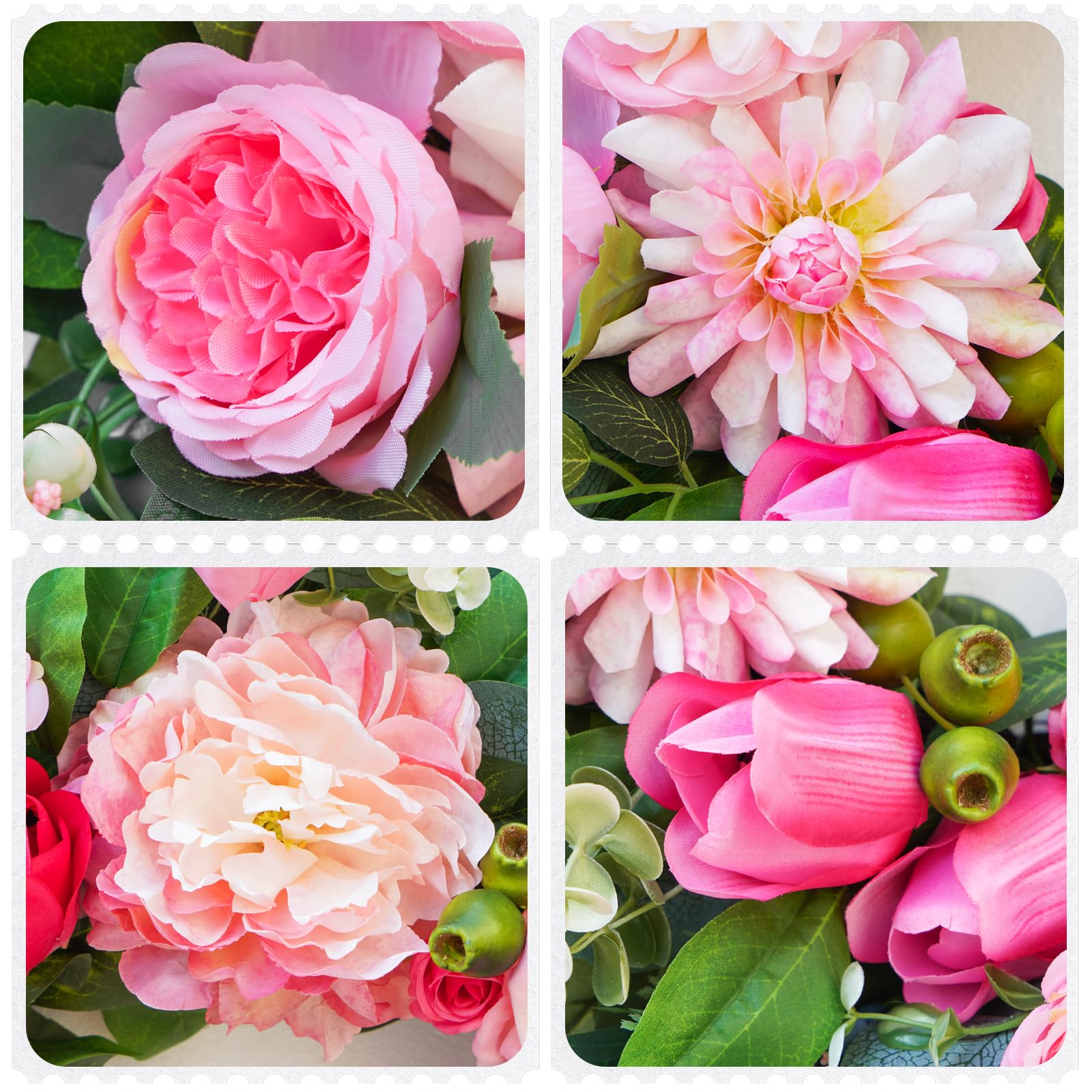 Bloeien lush layered floral design wreath adds depth to decor