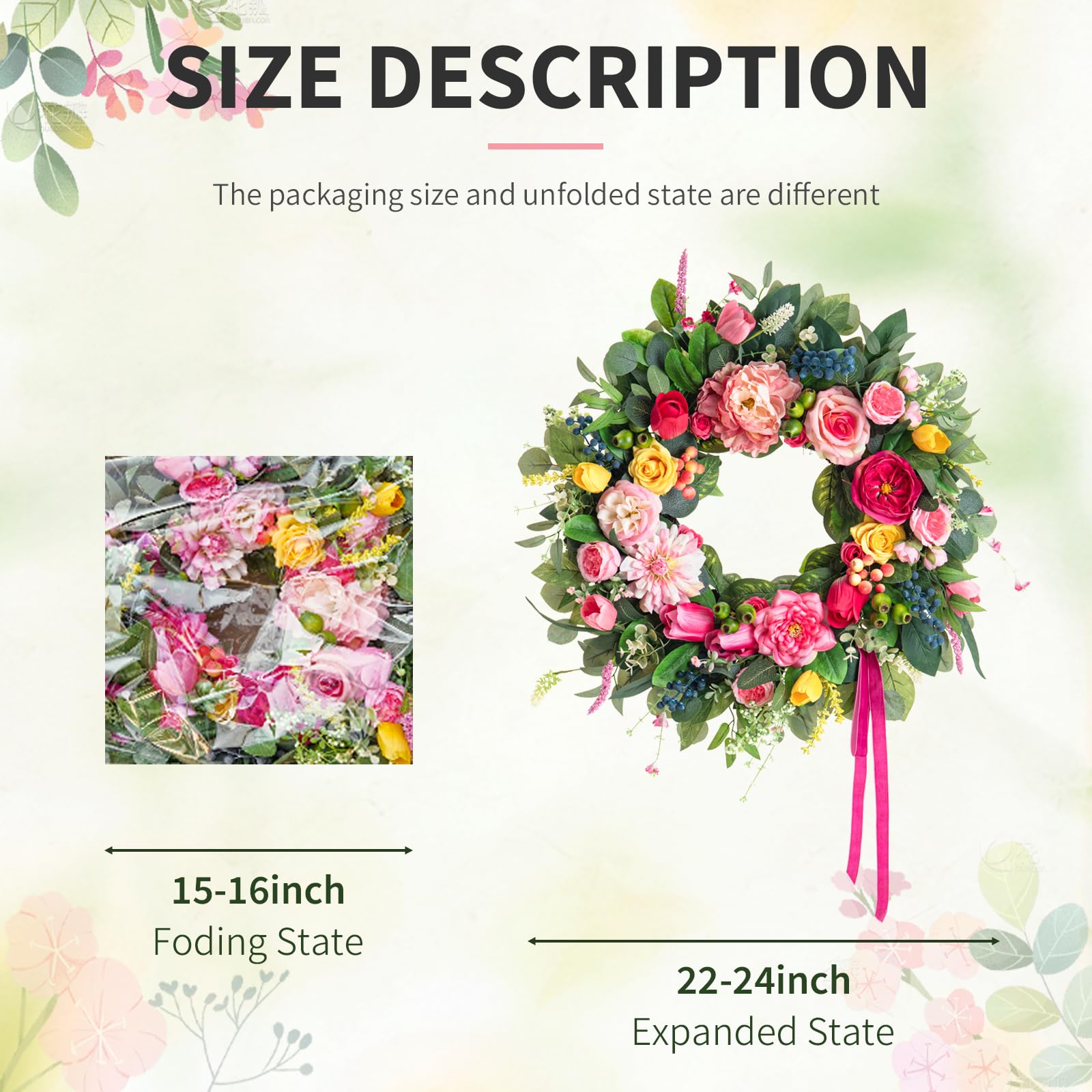 Bloeien premium realistic-details wreath with lifelike textures