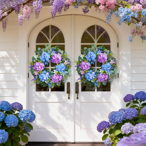 Bloeien spring-summer wreath suitable for indoor or outdoor display