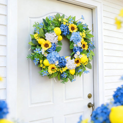 Bloeien decorative wreath ideal as a seasonal gift for spring and summer