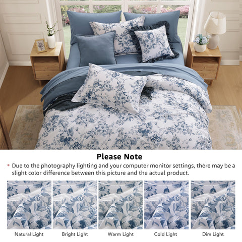 BLOOMHAVEN bedroom setup with delphine blue tones for serenity.