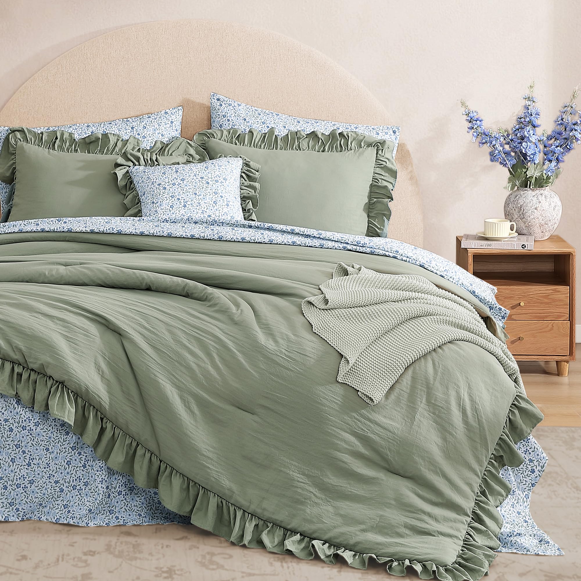 BLOOMHAVEN cozy bedroom setup showcasing a full bed-in-a-bag look.