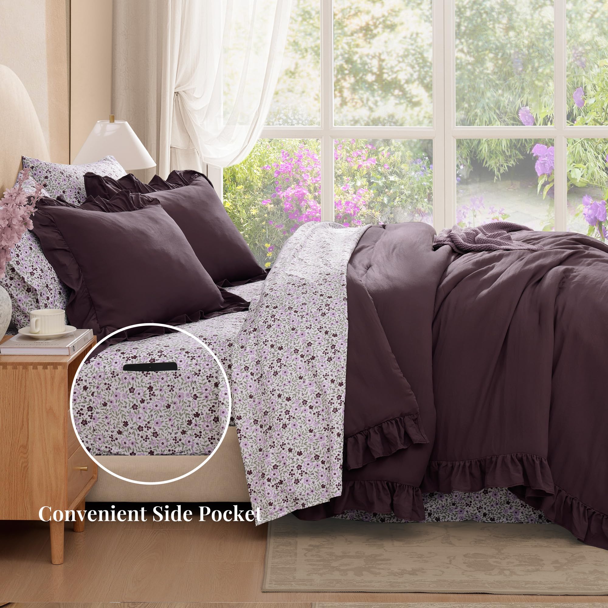 BLOOMHAVEN fitted sheet 60x80 with 14-inch pocket stays secure