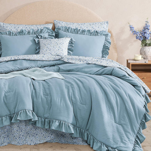 BLOOMHAVEN floral sheets close-up showing soft print and color.