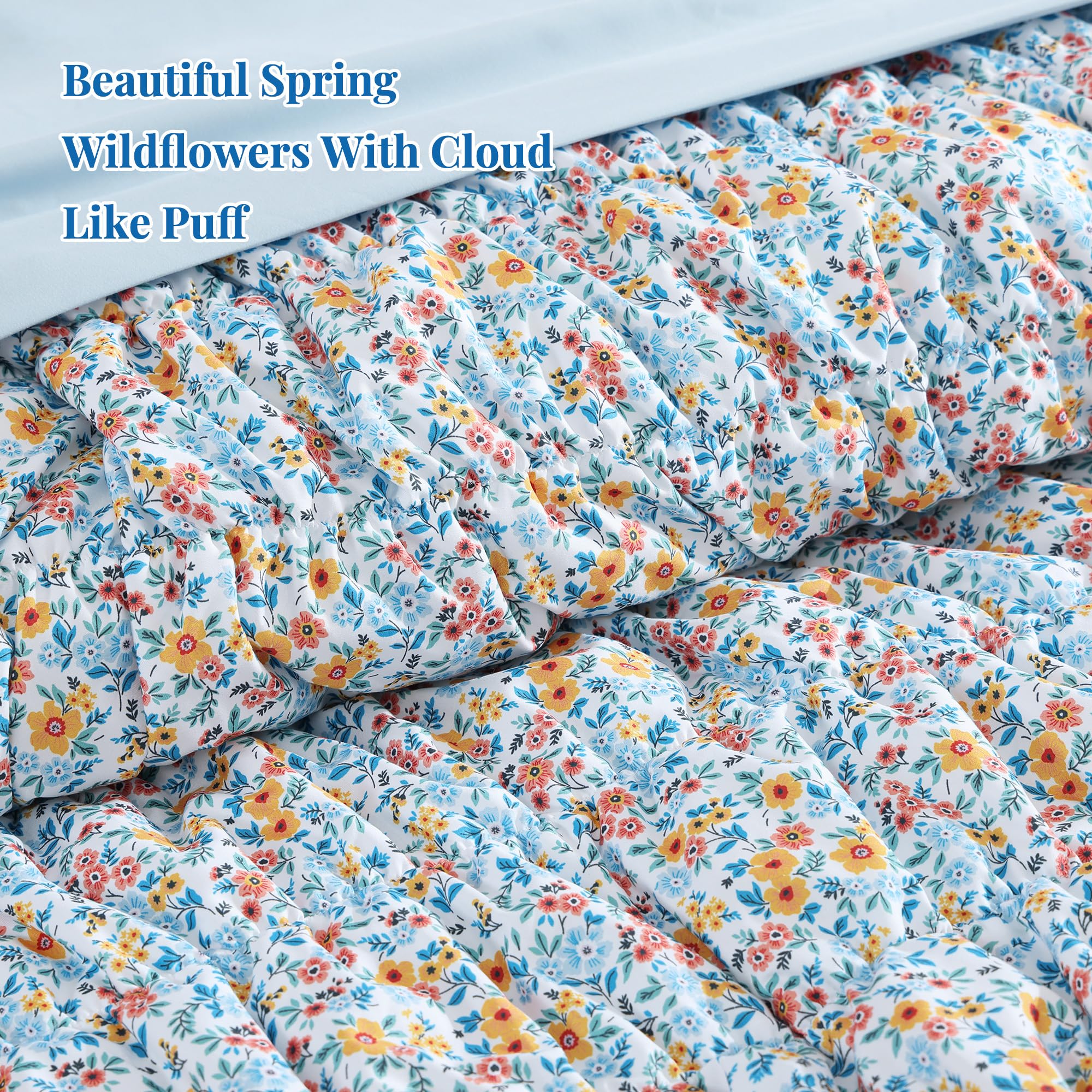 BLOOMHAVEN queen flat sheet blue for breathable, smooth-sleep experience.