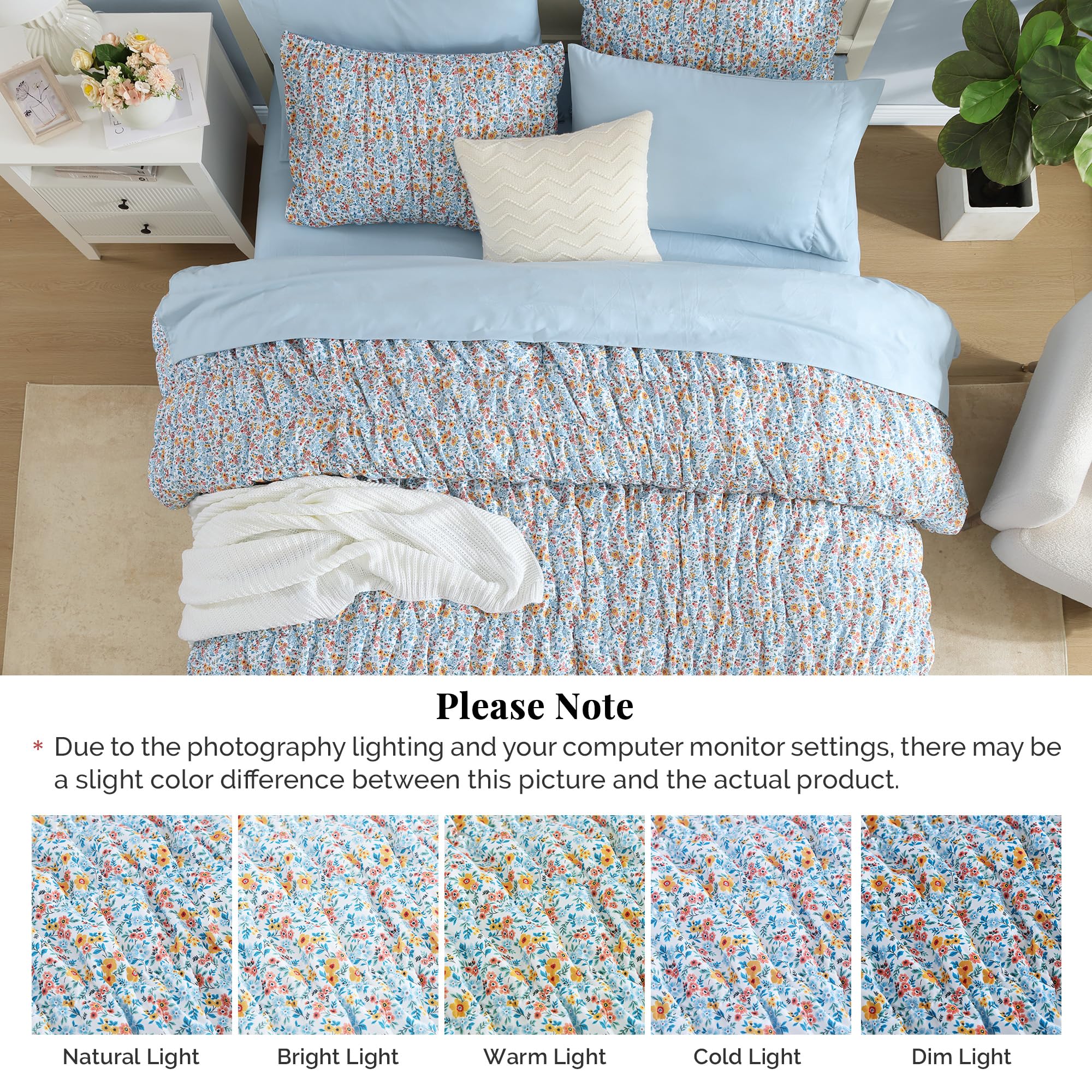 BLOOMHAVEN pillowcase blue delivers soft finish and easy care.