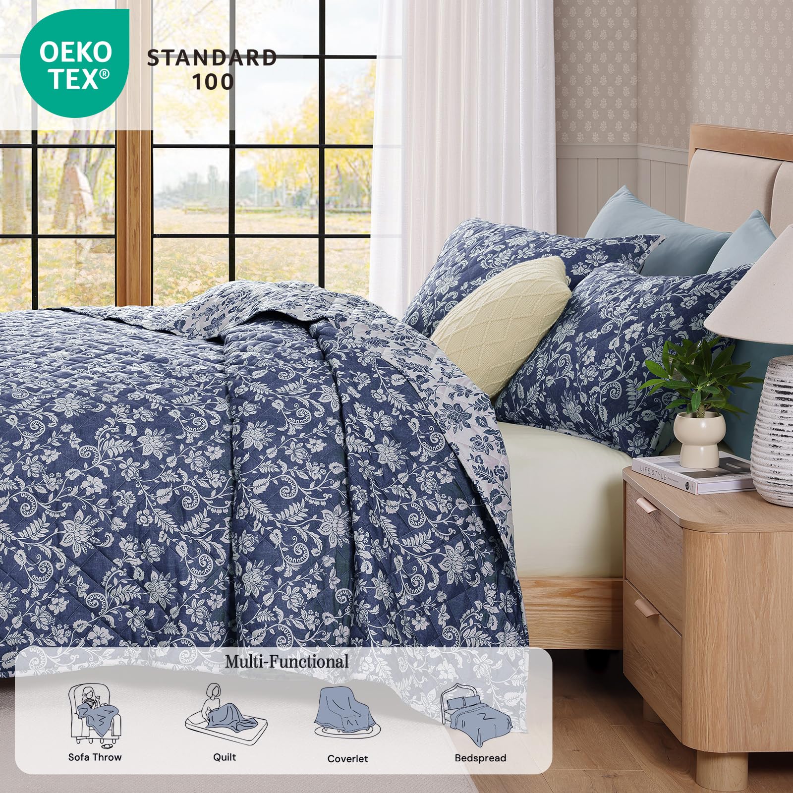 BLOOMHAVEN floral pattern adds timeless elegance to any bedroom.