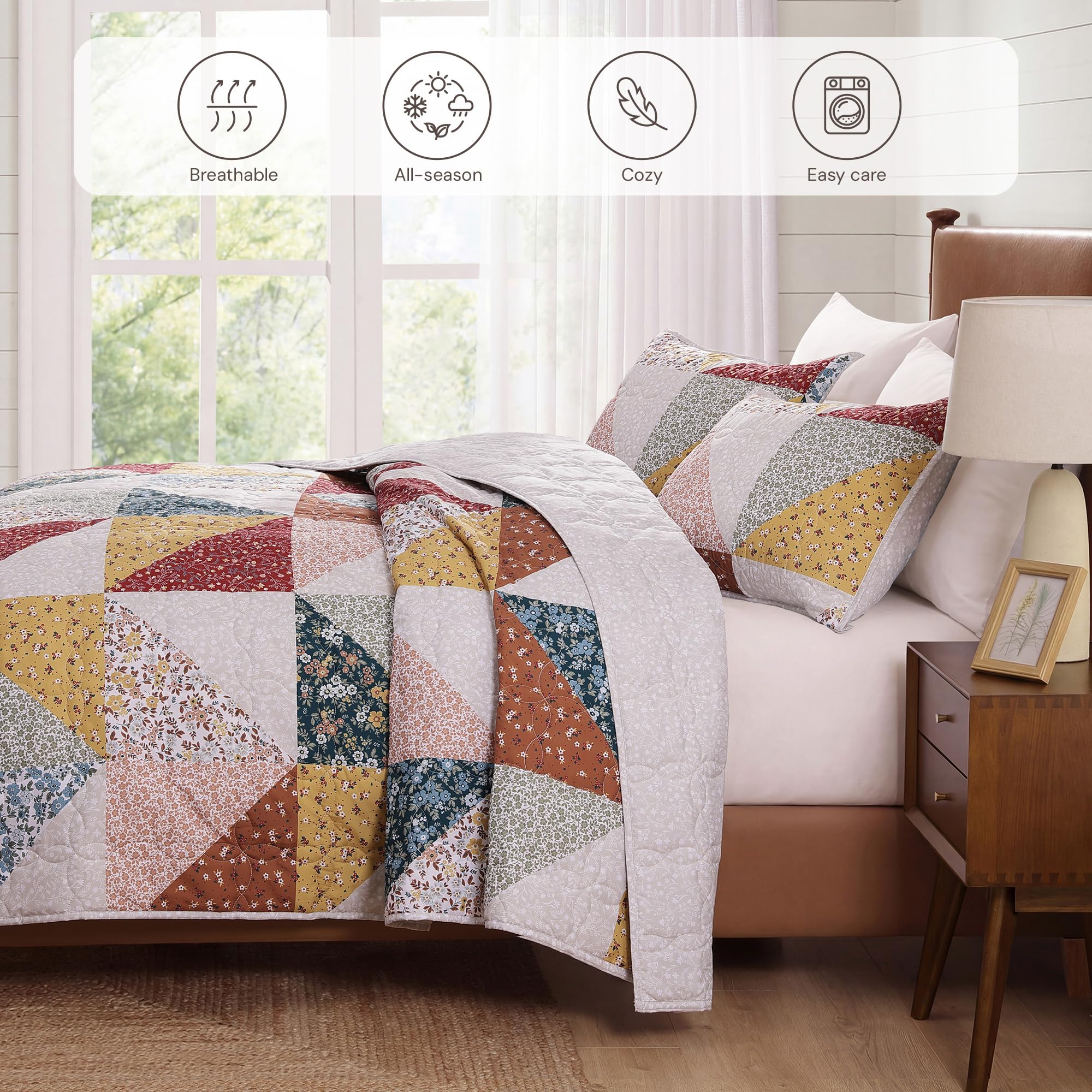 BLOOMHAVEN stitching detail highlights precise quilting for lasting durability.