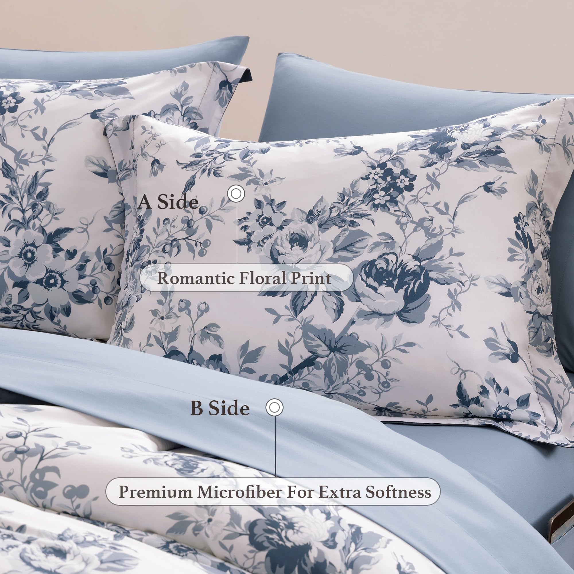 BloomHaven seven-piece-set-layout shows complete bedding ensemble in one purchase.