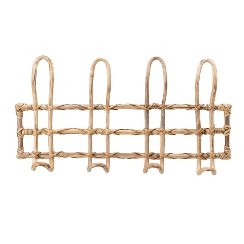 Bloomingville beige rattan wall hanger bedside-decor creates calm, functional space.