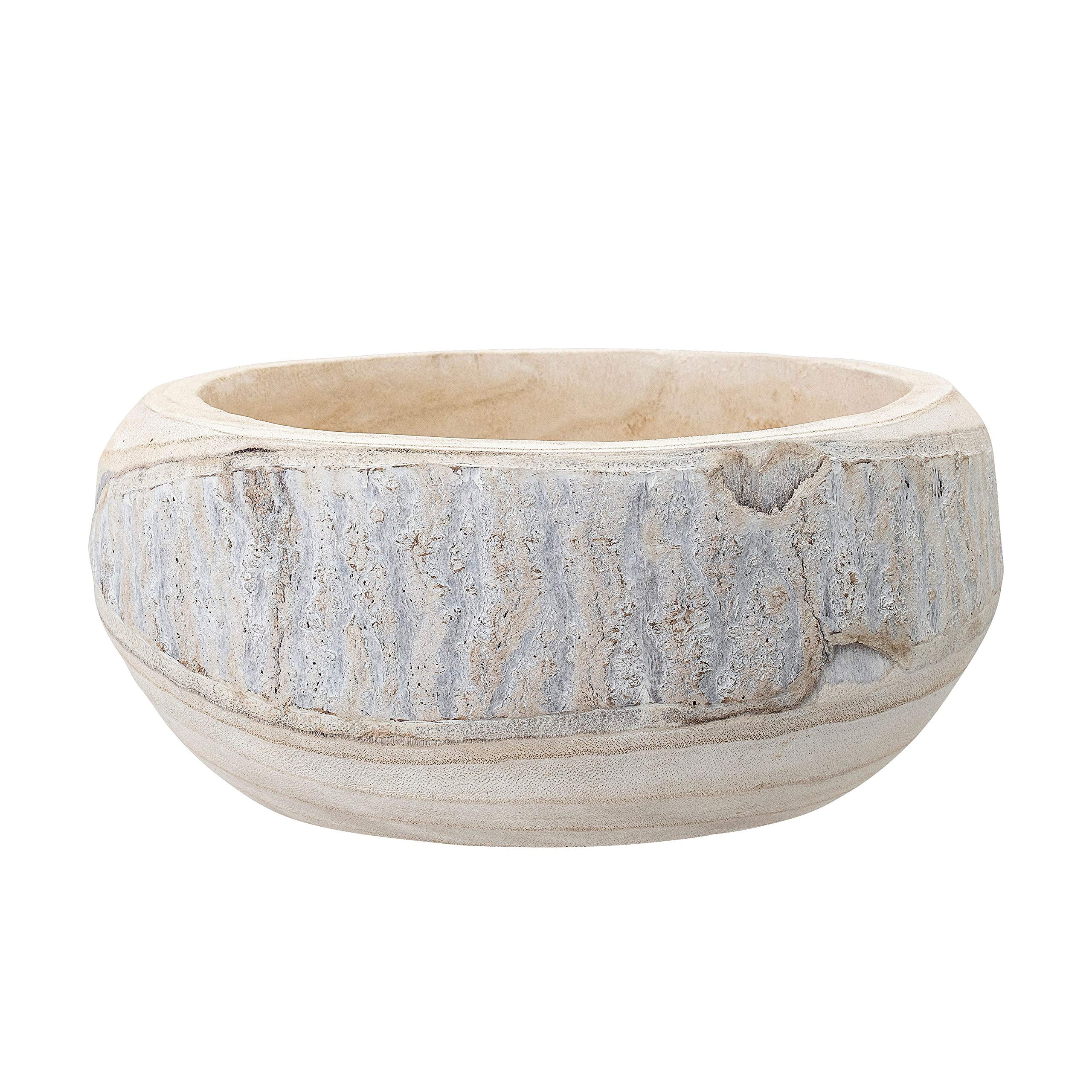 Bloomingville decorative paulownia wood bowl with unique grain patterns.